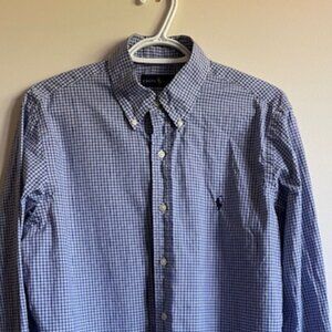 Polo by Ralph Lauren (size M) blue and white plaid shirt